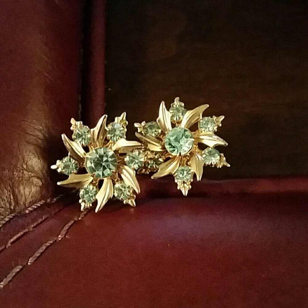 Beautiful Vintage Blue/Gold Earrings